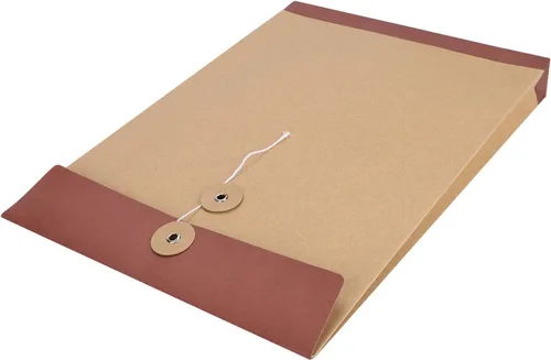 Vista 7 de 10 sobres de cuerda de papel kraft A4 con refuerzo, carpetas de archivos, facturas, bolsa organizadora de archivos con cierre de cuerda de botón