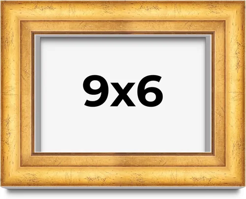 Vista 102 de Caja de sombra de 5 x 5 pulgadas, marco de exhibición biselado de hoja dorada Madera maciza 1.75 pulgadas de profundidad 1.75 pulgadas