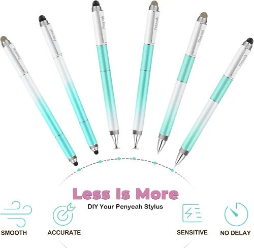 Vista 4 de Penyeah Lápiz capacitivo (4 en 1), lápiz óptico universal para pantallas táctiles para iPadProiPhoneteléfono Android, SamsungFiretabletas y todas