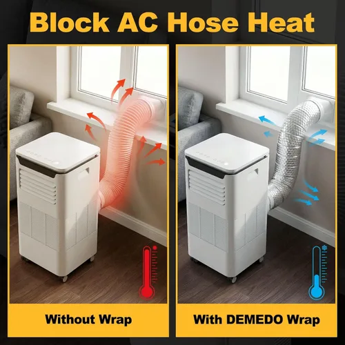 Vista 5 de Cinta aislante reflectante de doble burbuja, envoltura aislante de tubería de CA autoadhesiva para manguera de CA, conducto HVAC, manguera