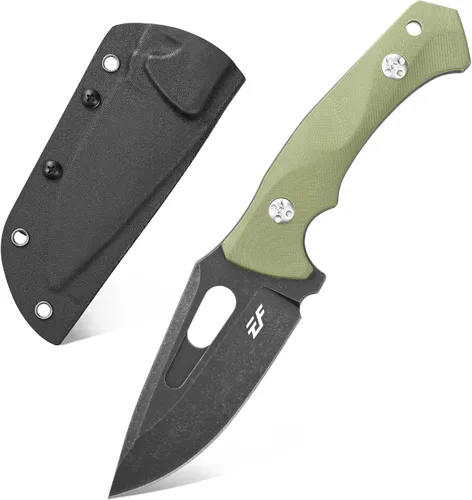 Vista 11 de Eafengrow EF122 Cuchillo de hoja fija D2 con hoja de acero, mango G10, cuchillos de bolsillo, cuchillo fijo, supervivencia, herramientas