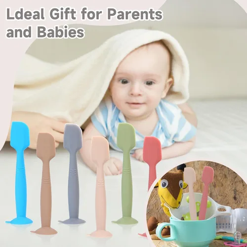 Vista 5 de babove Aplicador de espátula de crema para pañales para bebé, paquete de 3 (con 3 fundas de viaje), espátula de pasta de glúteos, silicona suave