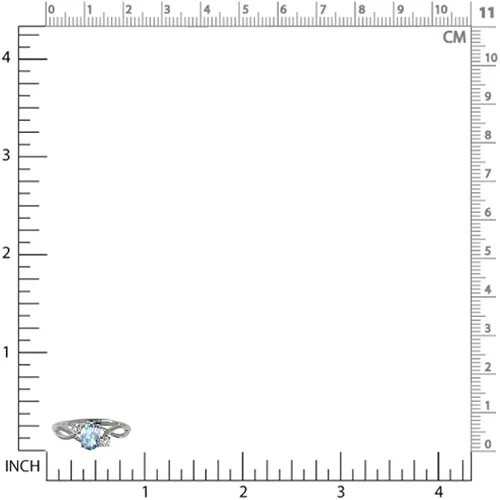 Vista 2 de Silvershake 7x5mm Oval Shape White Gold Plated 925 Sterling Silver Engagement Ring