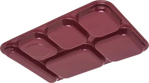 Vista 4 de Carlisle FoodService Products Bandeja de melamina con 6 compartimentos para mano derecha 14.5" x 10" - Arándano oscuro