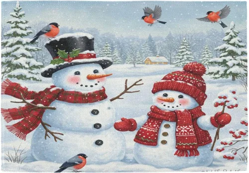 Vista 27 de ALAZA Manteles Individuales de Árbol de Navidad Rosa Copo de Nieve Blanco de Invierno Navideños para Mesa de Comedor Mantel Individual 1 Pieza