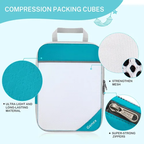 Vista 3 de Gonex cubos de compresión para embalaje, almacenamiento organizadores en cubo de malla extendible