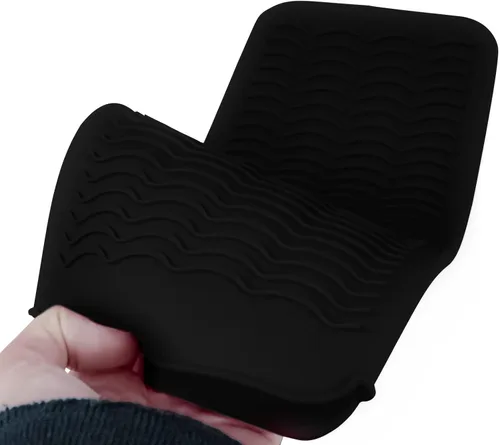 Vista 4 de 1 Paquete de Funda de Silicona Resistente al Calor para Alisador de Cabello, Rizador, Plancha Plana y Herramientas Calientes para el Cabello Negro