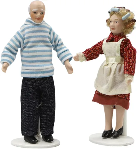 Vista 6 de iland Casa de muñecas Gente para 1 12 Escala Accesorios Miniatura Muñecas de 6 pulgadas para Casa de Muñecas Pequeñas Figuras de Personas Pequeñas