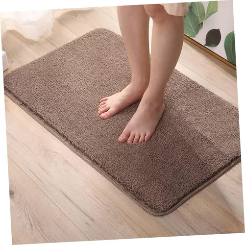 Vista 8 de WOONEKY Alfombra antideslizante para dormitorio, 15.7 x 23.6 in, color café, alfombra de baño de alta absorción