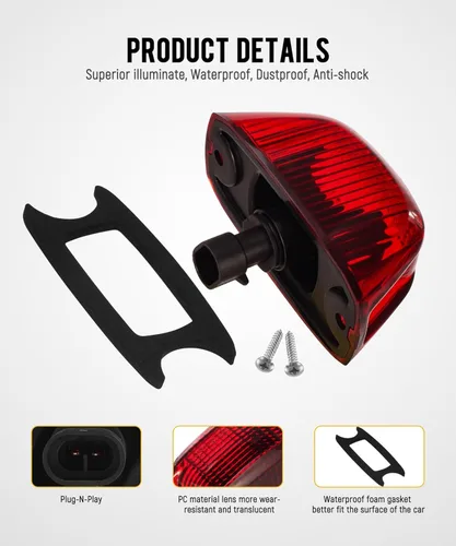 Vista 2 de Partsam 1 luz trasera de techo con marcador de cabina trasera montada en el techo, luz de liquidación superior, luces reflectantes, montaje