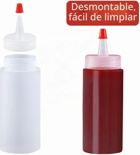 Vista 4 de Botella exprimible, Shekure 30 piezas de 4 onzas de plástico de grado alimenticio premium con tapas de presión. Incluye 2 etiquetas y 1 bolígrafo