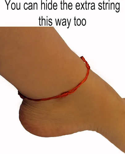 Vista 4 de Tobillera de 7 nudos de cuerda roja para protección contra el mal de ojo y mala energía, pulSERA para el pie de los 7 nudos y cinta roja protección