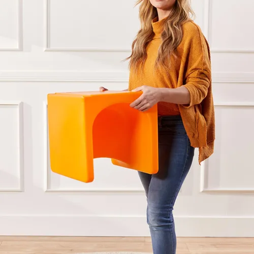 Vista 22 de ECR4Kids Tri-Me 3 en 1 silla cubo, muebles para niños, color azul polvo