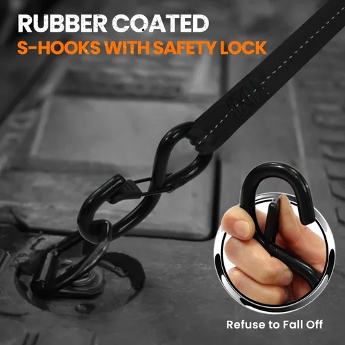 Vista 3 de Correas de trinquete retráctiles (2 unidades) – Correas de amarre de trinquete automaitc de 1 pulgada x 12 pies con bucles suaves, correa