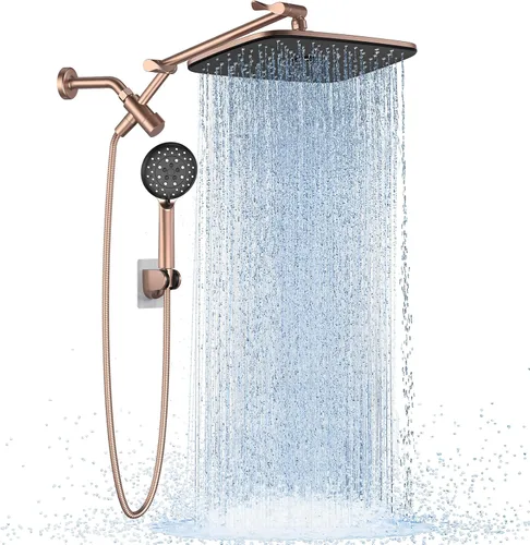Vista 11 de Veken Cabezal de ducha de lluvia de 11.8 pulgadas con ducha de mano, cabezales de ducha de mano de alta presión con múltiples modos de rociado