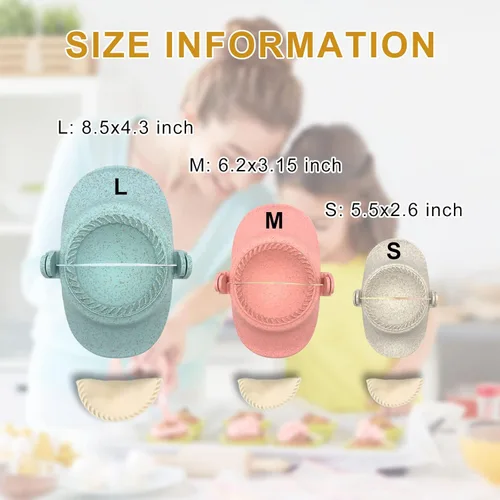 Vista 5 de Máquina de bolas de masa, empanada de paja de trigo, juego de moldes de prensa con cortador, molde de ravioli de mano para bolas de masa, empanadas