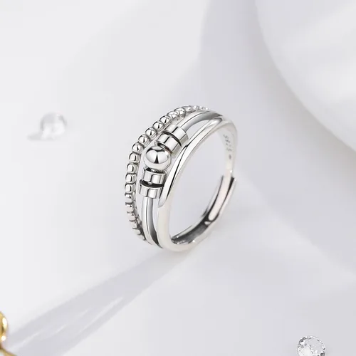 Vista 2 de Vito 925 Sterling Silver Fidget Anxiety Open Ring for Women Men
