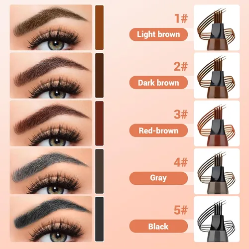 Vista 6 de Microblading - Lápiz de cejas, 2025 actualizado 3D impermeable, punta fina de larga duración para cejas naturales, lápices de cejas para mujeres