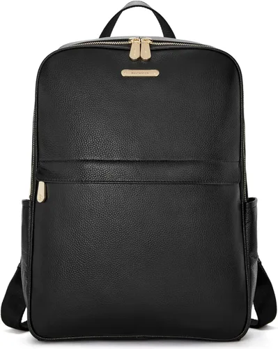 BOSTANTEN Mochila para portátil de 15.6 pulgadas de cuero genuino para mujer, mochila informal para universidad, bolsa de viaje