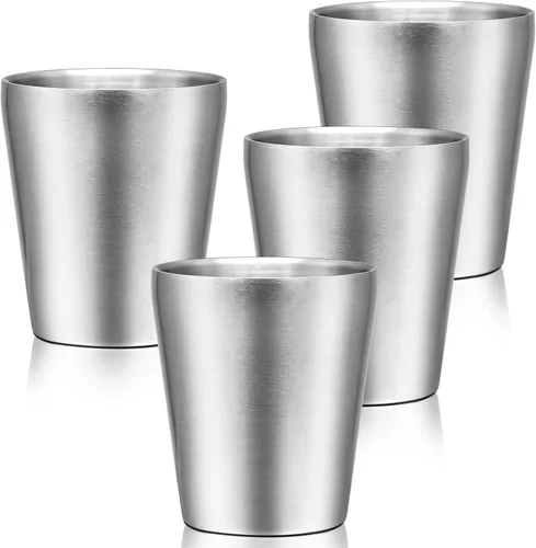 Vista 13 de Vaso aislado de acero inoxidable, vaso aislado de 10 onzas, paquete de 8 vasos de agua apilables irrompibles de doble pared, vasos de metal