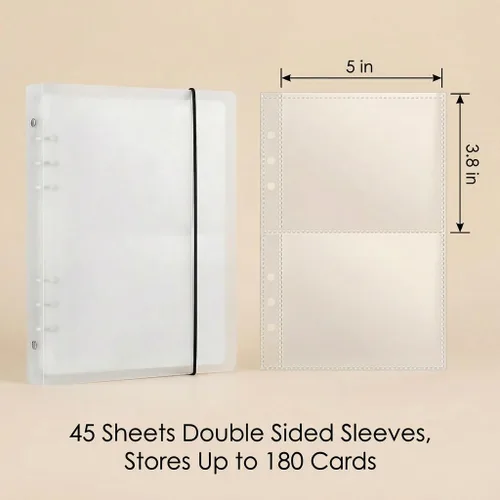 Vista 2 de SHANGRLA Carpeta portatarjetas de índice de 3 x 5, organizador de tarjetas para notas, tarjetas flash y tarjetas de recetas, 90 fundas