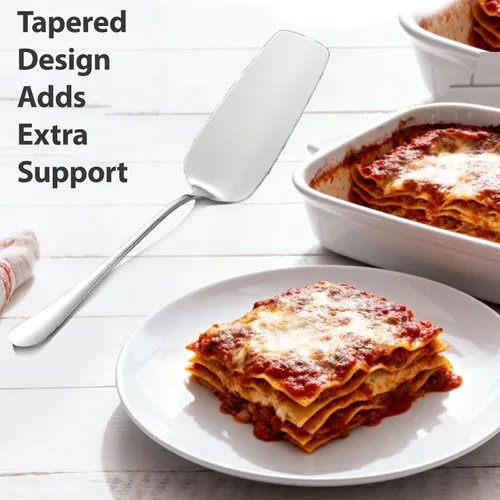 Vista 7 de Servidor profesional de lasaña de acero inoxidable, espátula multiusos de 11.5 pulgadas, espátula de servidor para tartas, cortador de pasteles