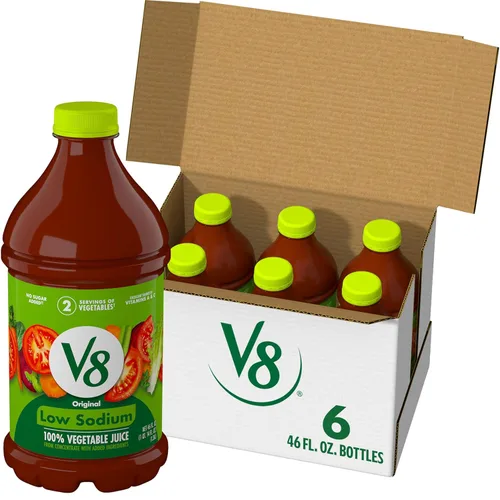 Vista 27 de V8 Jugo de verduras original bajo en sodio, 100% vegetal, botella de 46 onzas líquidas