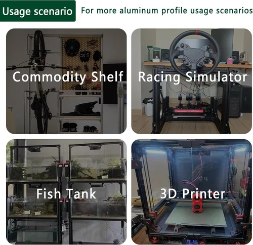 Vista 6 de 80 piezas de kit de tuercas roscadas M6 T para extrusiones de aluminio 1010 1020, 40 piezas de tornillos hexagonales M6x10/12/14/16mm negros y 40