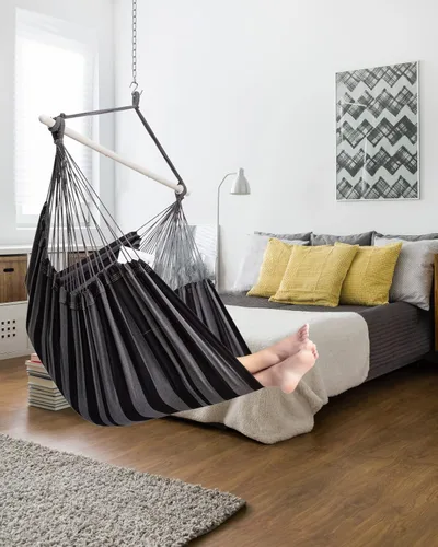 Vista 2 de ADVOKAIR Silla hamaca colgante silla columpio de cuerda XXL – Máximo 500 libras, silla hamaca columpio grande de 70 pulgadas – Barra separadora