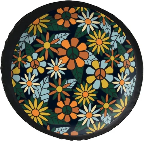 Vista 6 de Cubierta de neumático de repuesto de cuero de PVC para pastor alemán, a prueba de polvo, cubierta de neumático para remolque, caravana, SUV y muchos