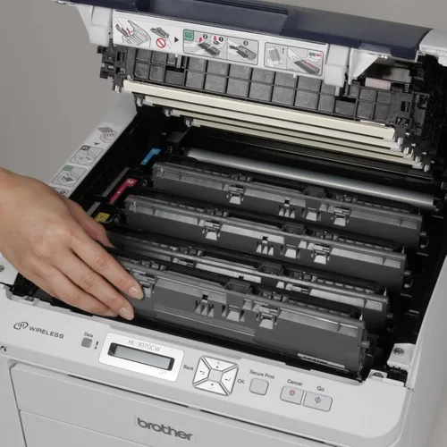 Vista 4 de Brother Impresora digital compacta a color HL-3070CW con redes inalámbricas