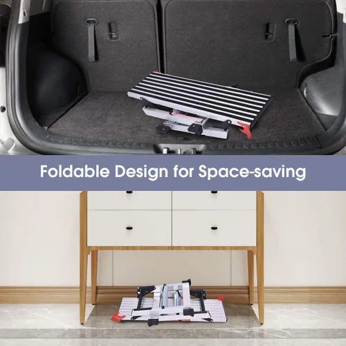 Vista 5 de ERGOMASTER Banco de plataforma de trabajo de aluminio para paneles de yeso, aprobado por la CE, capacidad de 330 libras, banco portátil resistente