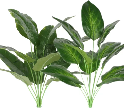 Vista 8 de Coreland Plantas artificiales de palma de hojas falsas de 25 pulgadas para decoración de oficina en casa, 2