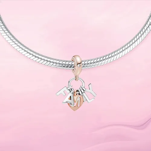 Vista 2 de VALGACLS Dijes de plata de ley 925 con forma de corazón de ratón para pulseras, collar, día de San Valentín, día de la madre, regalo de joyería