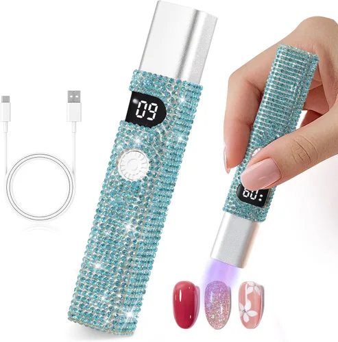 Vista 11 de Luz UV de mano para uñas de gel, mini lámpara LED inalámbrica para esmalte de uñas de gel, lámpara de curación flash portátil, secador de uñas USB