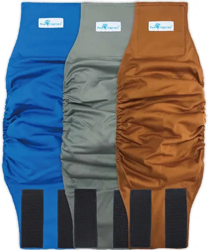 Vista 16 de Paw Inspired 3 unidades reutilizables para perros machos, pañales lavables para perros machos, bandas para el vientre para incontinencia, cirugía