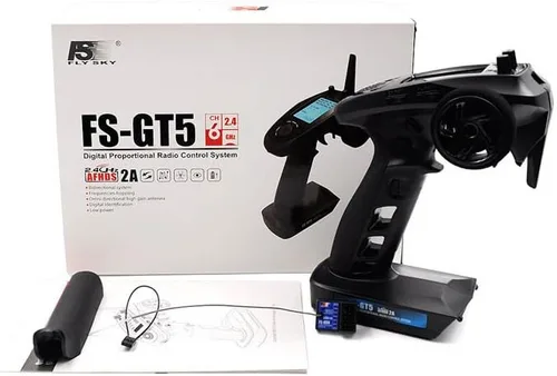 Vista 9 de Flysky FS-GT5 - Transmisor RC de 6 canales AFHDS con receptor FS-BS6 para RC coche bote