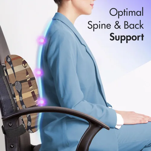 Vista 3 de Ambesonne Tribal Lumbar Back Support Pillow, Wildlife Prehistoric Funky Snakes Traditional Oriental Arrangement, High Density Foam for Office Chairs