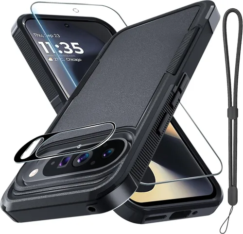 Vista 32 de RMOCR Funda para Google Pixel 9 Pro XL, de cuerpo completo, resistente, a prueba de golpes, con correa de cordón, protector de pantalla de vidrio