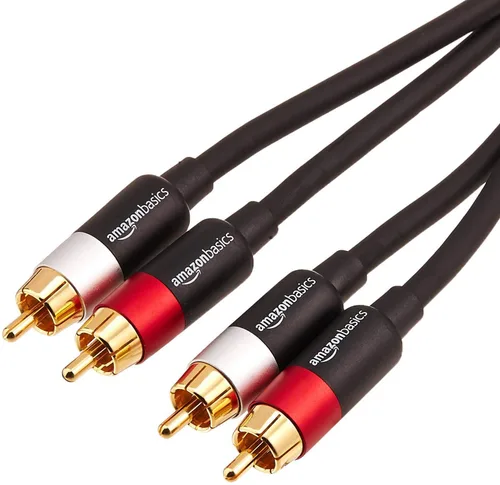 Vista 9 de Amazon Basics Cable de audio RCA de 2 contactos para amplificador, altavoces activos o subwoofer con conectores chapados en oro, 1,2 m, negro
