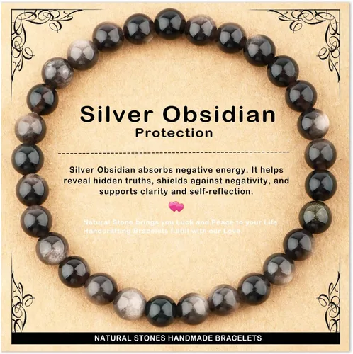 Vista 63 de AD Beads 4mm6mm8mm10mm Handmade Bracelet - Natural Gemstone for Peace and Tranquility - Meditation, Yoga, Healing and Energy Gift for Unisex