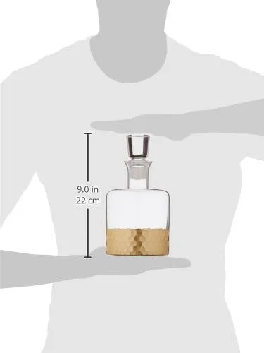 Vista 3 de Fitz & Floyd Juego de decantadores decorativos de whisky con copa superior para vino, bourbon, brandy, licor, 5 piezas, Daphne Gold