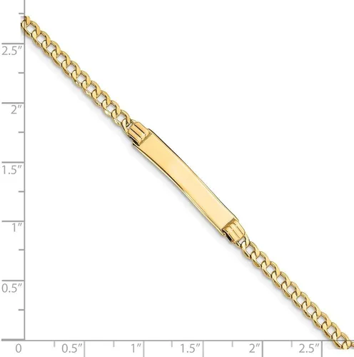 Vista 3 de Sonia Jewels Barra de identificación grabable de oro amarillo de 14 quilates con pulsera cubana bordillo con cierre seguro de langosta de 8