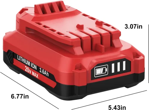 Vista 7 de Paquete de 2 baterías de iones de litio de 20 V 3600 mAh de repuesto para Craftsman V20, compatible con Craftsman batería de 20 voltios, 3.6 Ah MAX