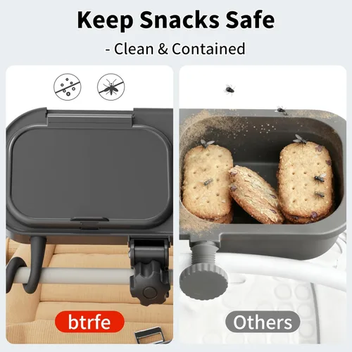 Vista 7 de Bandeja universal para refrigerios para cochecito, con portavasos y bandeja de silicona extraíble, bandeja de cochecito 3 en 1 para Uppababy, Nuna