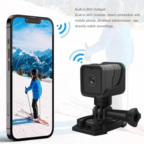 Vista 3 de Cámara de bicicleta para manillar, anti vibración 1080P WiFi cámara de acción con ángulo amplio de 120 ° para bicicleta, montaña, bicicleta