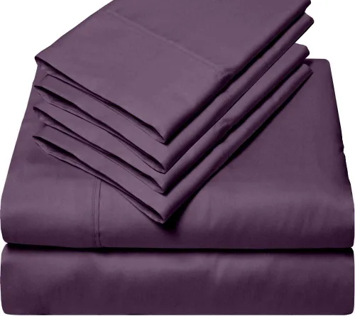 Vista 9 de Juego de sábanas de 6 piezas, 100% algodón egipcio Giza, sábana de cama, almohada de 1000 hilos, algodón de fibra larga de 1000 hilos, tejido