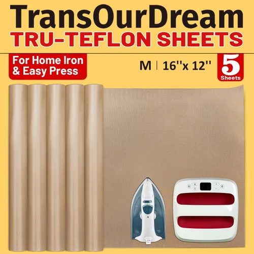 Vista 8 de TransOurDream Paquete de 3 hojas de teflón de PTFE tamaño S de 8.5 x 11 pulgadas para mini prensa de calor, resistente al calor, papel