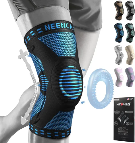 Vista 67 de NEENCA - Rodillera profesional de compresión, tecnología de punto horizontal, grado médico, para desgarro de menisco, ligamento anterior cruzado