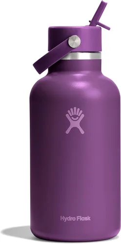 Vista 120 de Hydro Flask Botella de agua – Acero inoxidable aislado – Tapa flexible con popote de boca ancha, antiderrames, a prueba de fugas y recargable